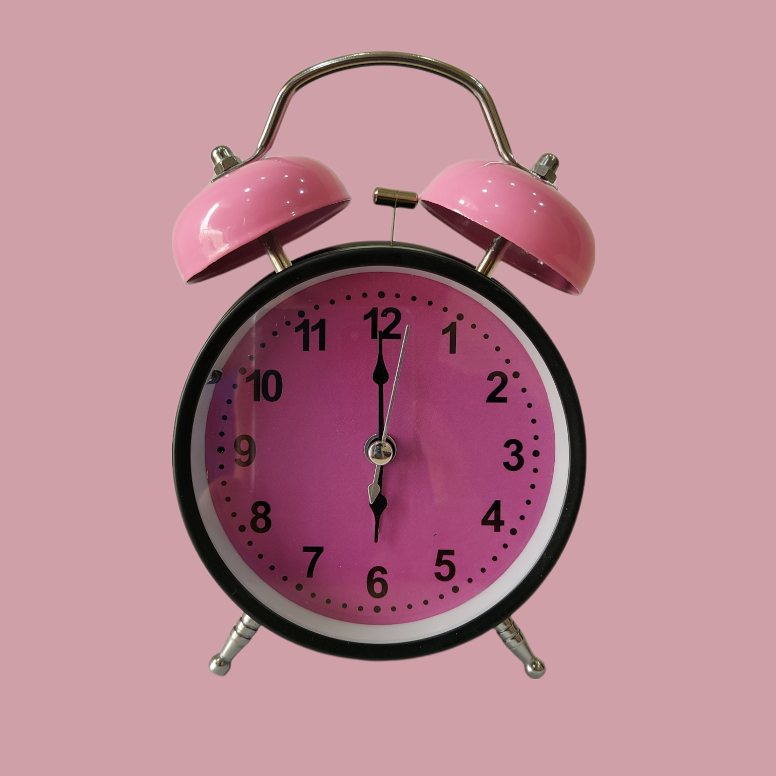 Pink Royal Retro Style Alarm Kids Room Table Clock-FunkyTradition