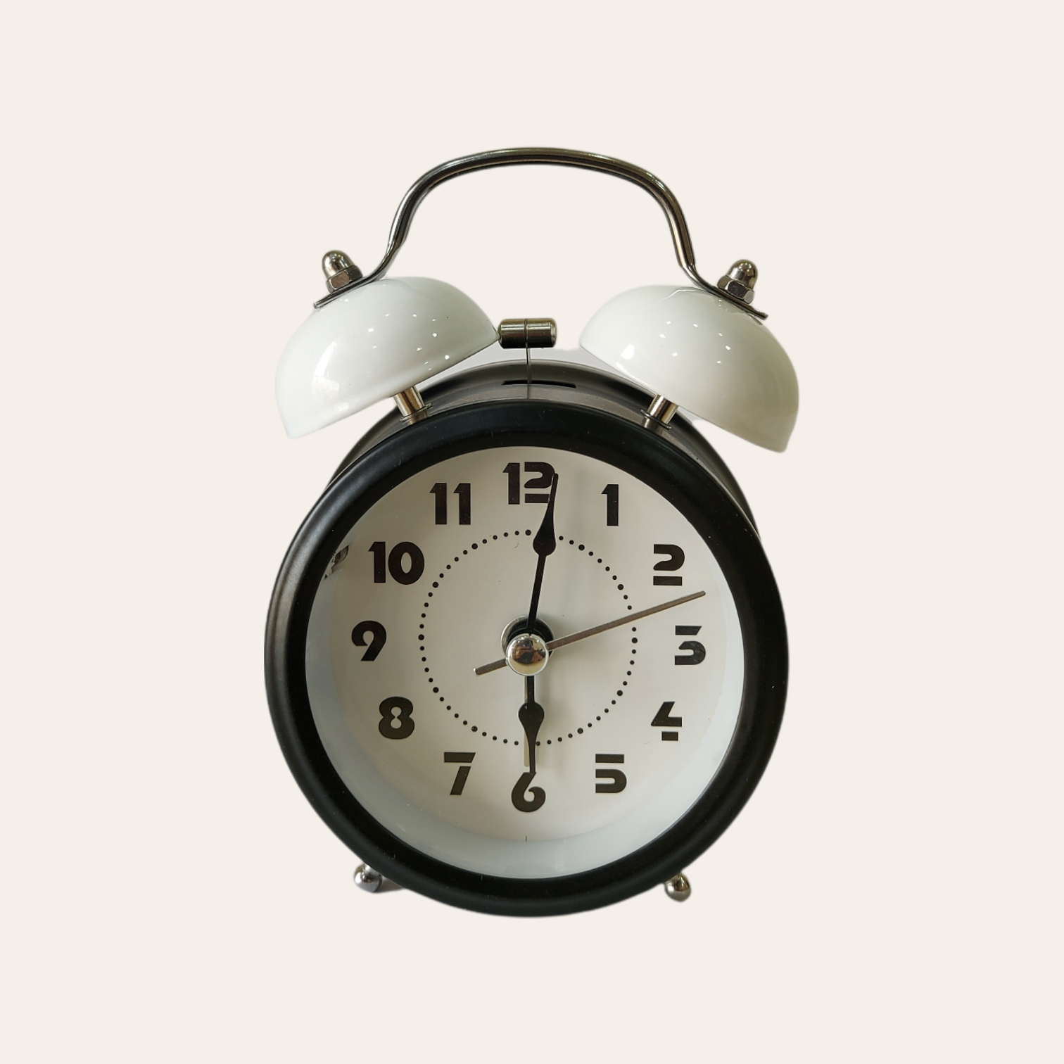 White Royal Retro Style Alarm Kids Room Table Clock-FunkyTradition