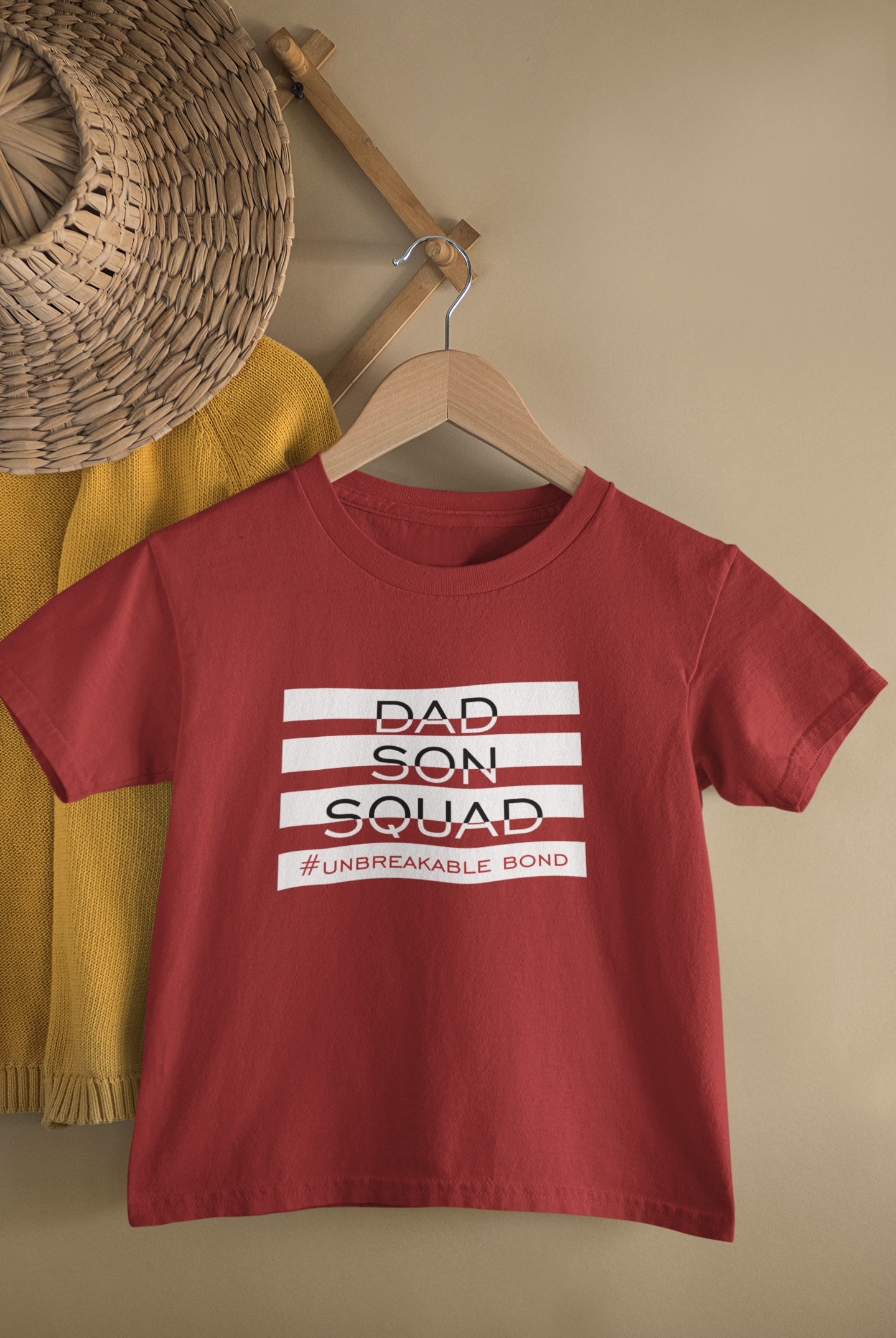 Dad Son Squad Father and Son Red Matching T-Shirt- FunkyTradition