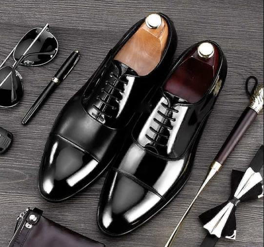 Shiny Formals Black Shoes For Party Wear And Casual Wear - FunkyTradition