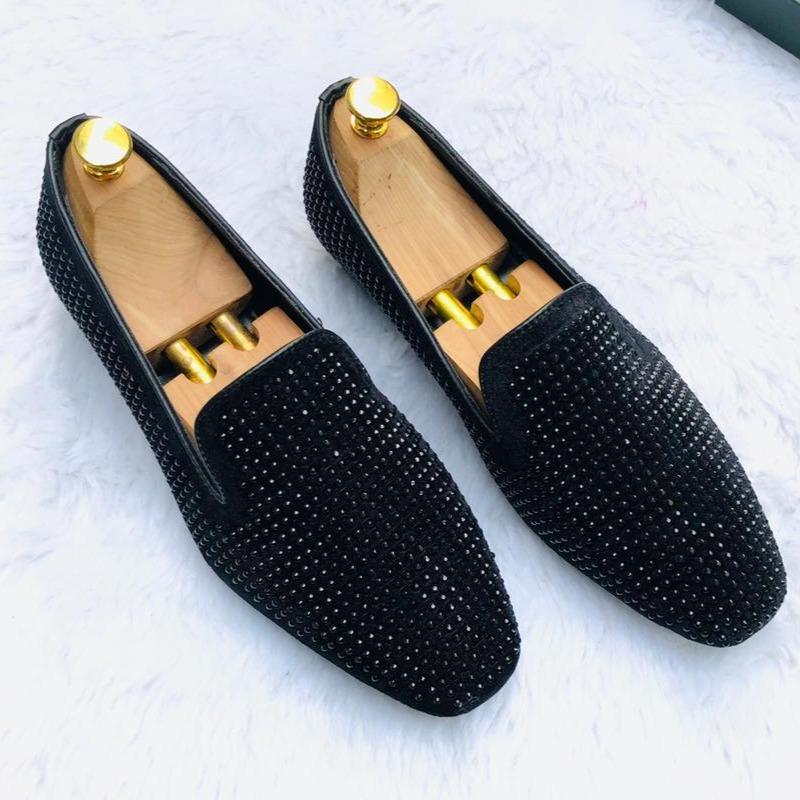 Studded Moccasins Casual And Party Wear Suede Shoes For Men- FunkyTradition