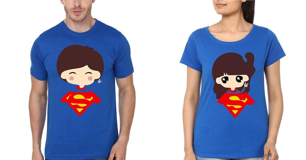 Super Boy & Girl Couple Half Sleeves T-Shirts -FunkyTradition