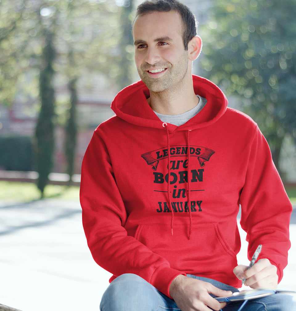 Legends are Born in January Hoodie For Men-FunkyTradition