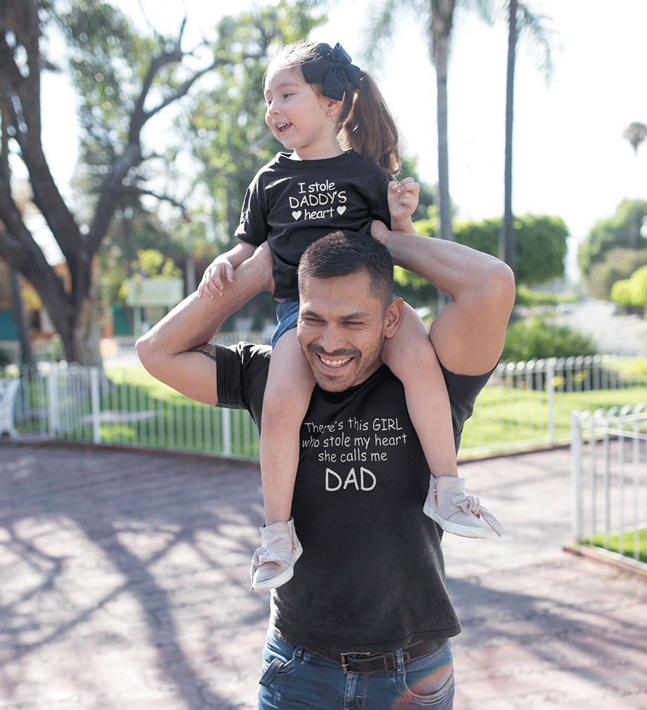 I Stole Daddy Heart Father and Daughter Matching T-Shirt- FunkyTradition