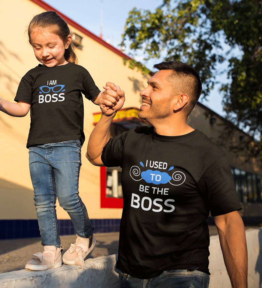 I Used To Be Boss & I Am Boss Father and Daughter Matching T-Shirt- FunkyTradition