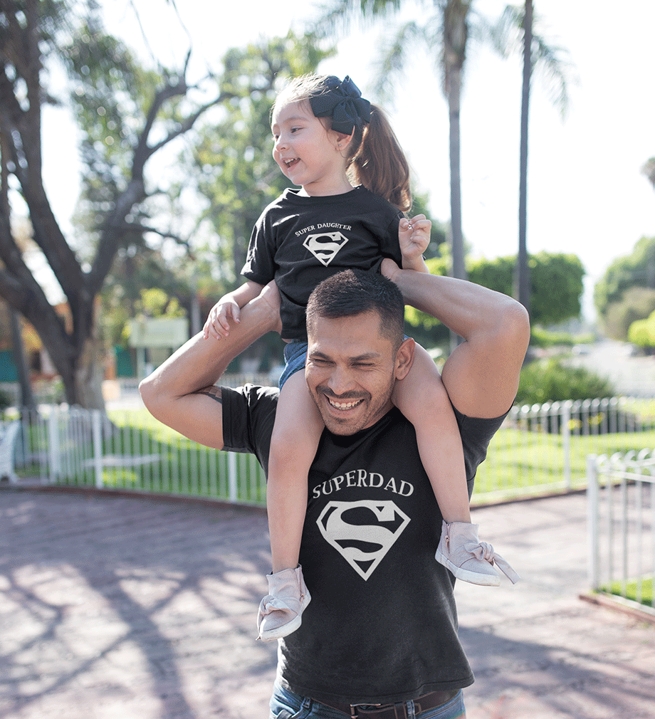 Super Dad Super Daughter Father and Daughter Matching T-Shirt- FunkyTradition