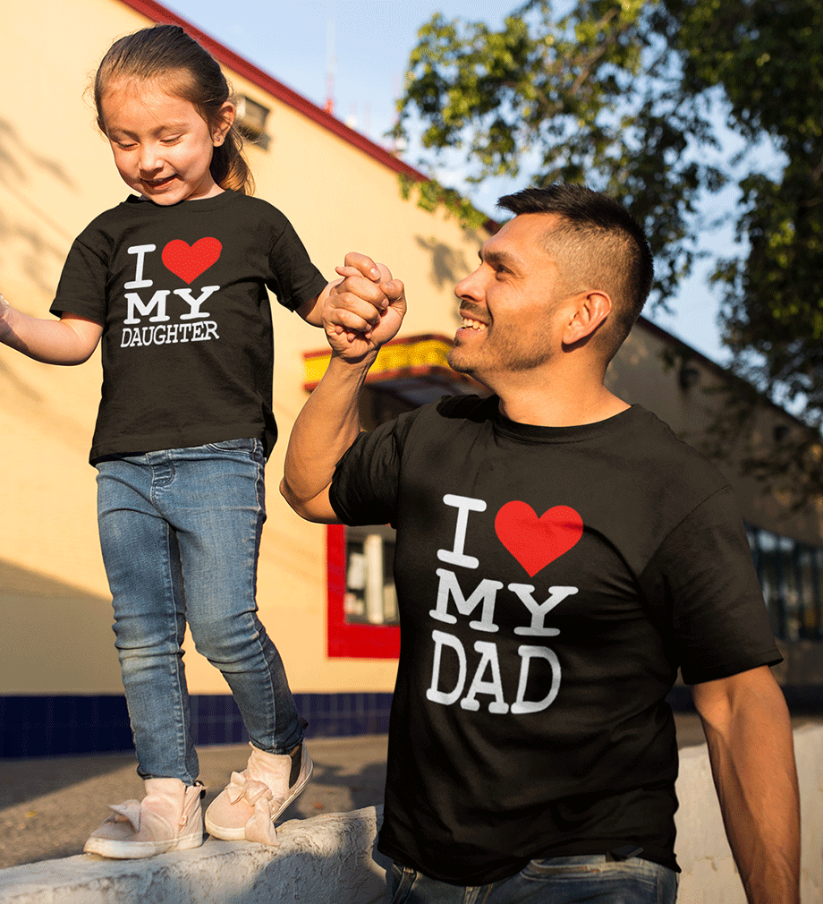 I Love My Dad I Love My Daughter Father and Daughter Matching T-Shirt- FunkyTradition