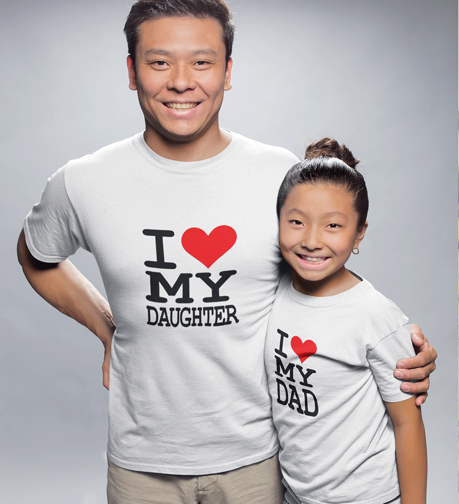 I Love My Dad & I Love My Daughter Father and Daughter Matching T-Shirt- FunkyTradition
