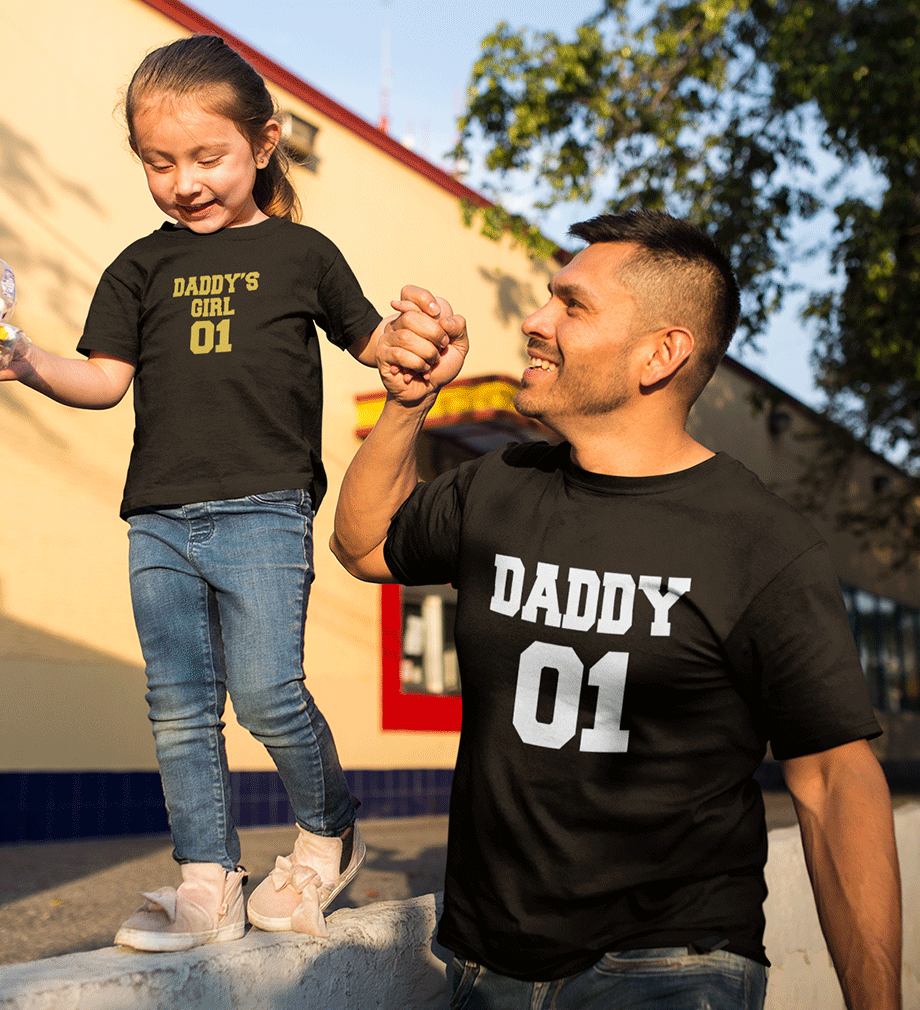 Daddy 01  Daddy's Girl 01 Father and Daughter Matching T-Shirt- FunkyTradition