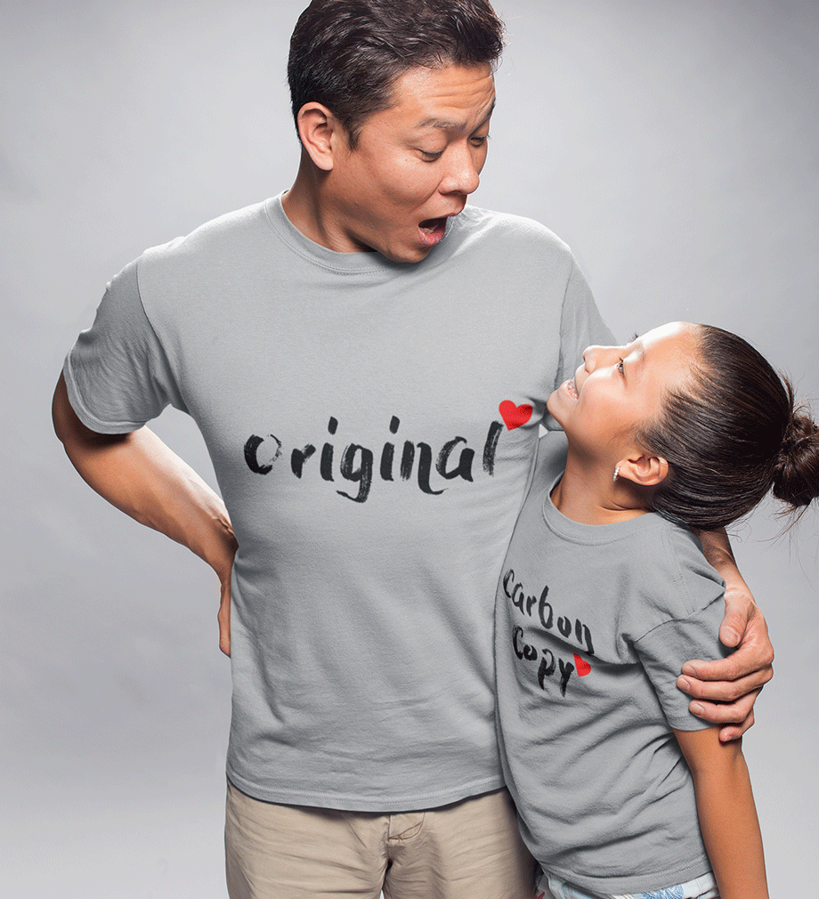 Original & Carbon Copy Father and Daughter Matching T-Shirt- FunkyTradition
