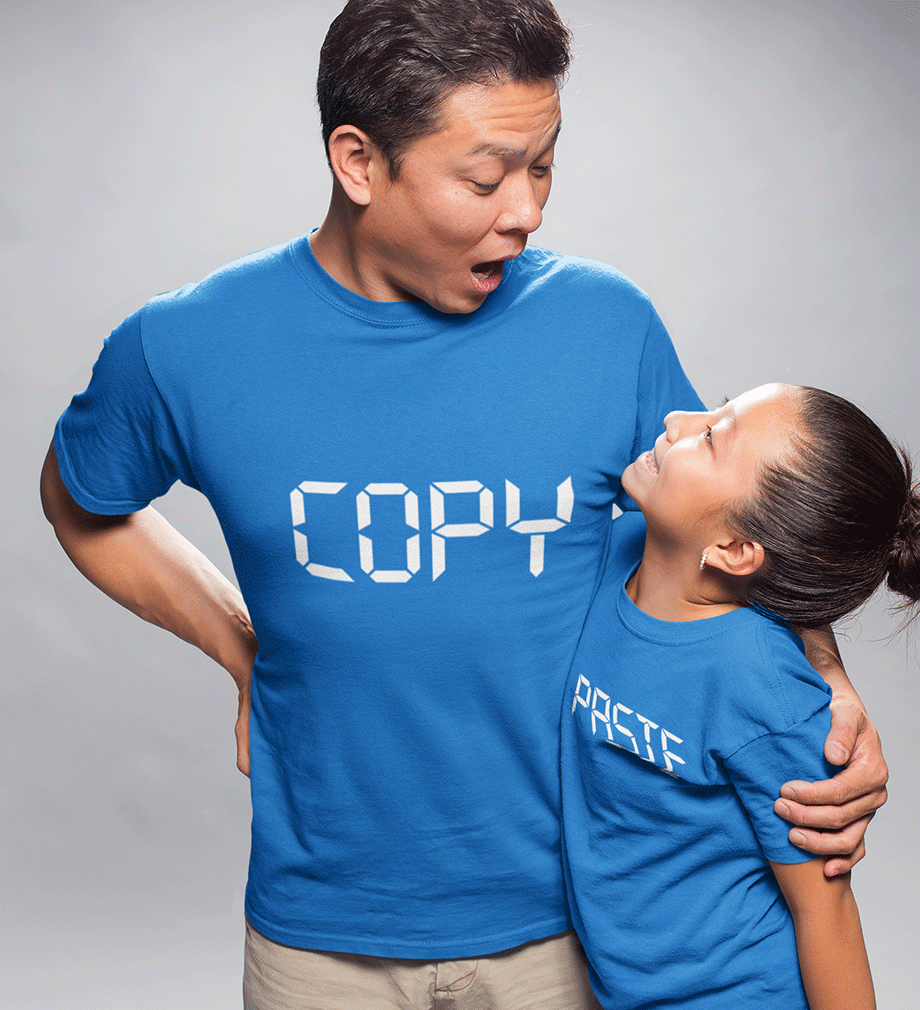 Copy Paste Father and Daughter Matching T-Shirt- FunkyTradition