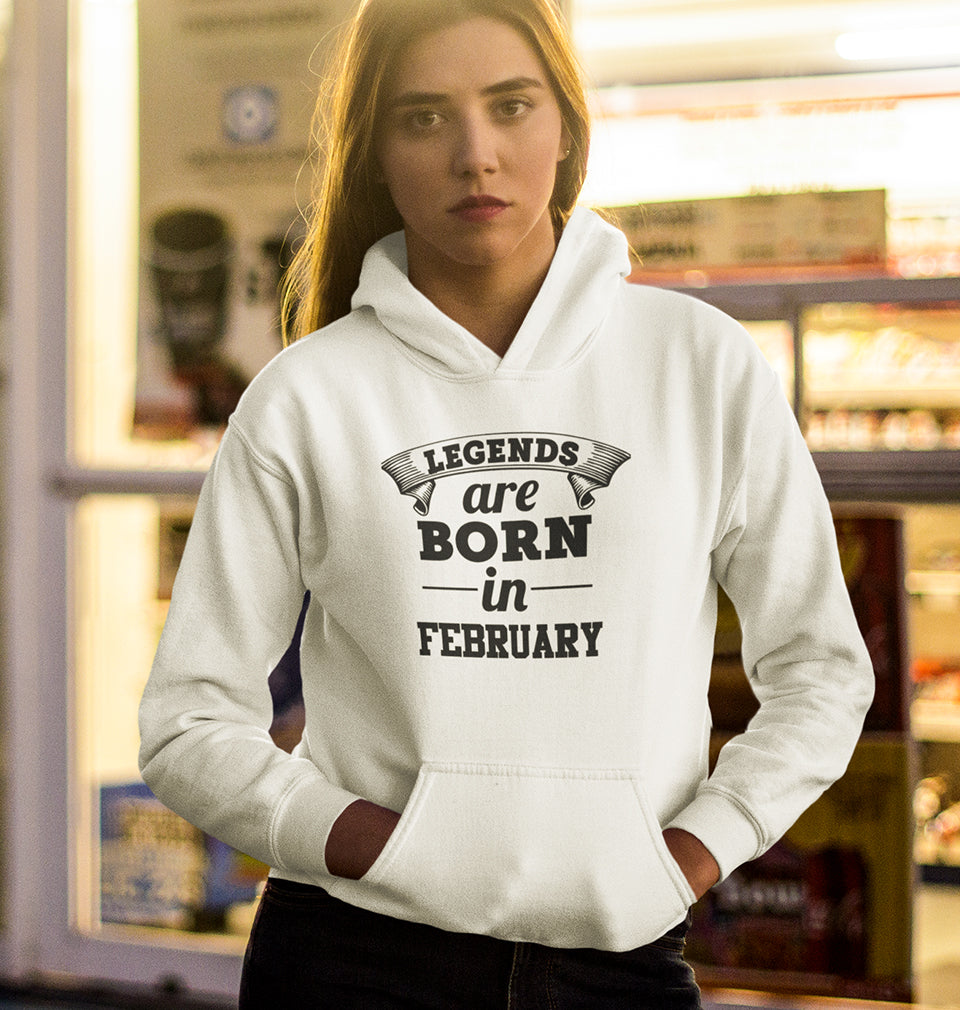 Legends are Born in February Hoodies for Women-FunkyTradition