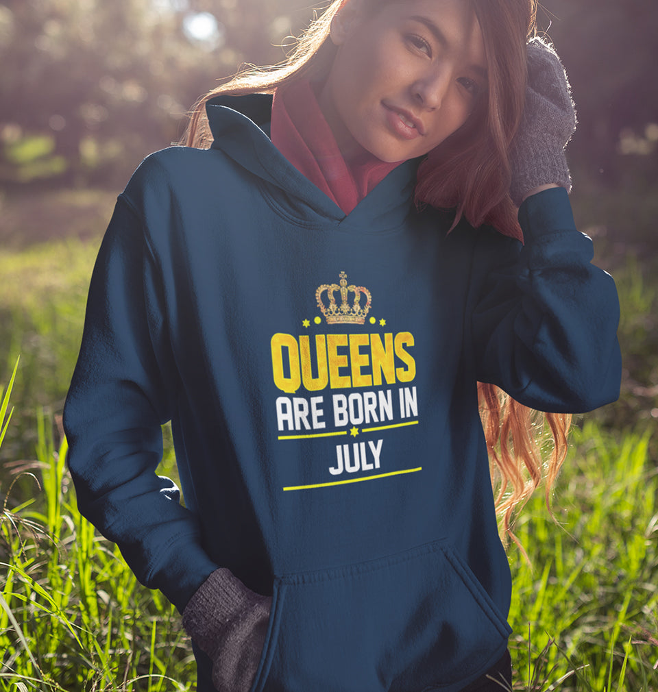 Queens Are Born In July Hoodies for Women-FunkyTradition