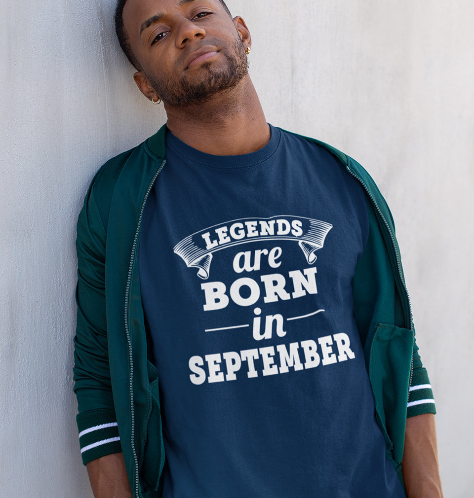 Legends are born in september Half Sleeves T-Shirt For Men-FunkyTradition
