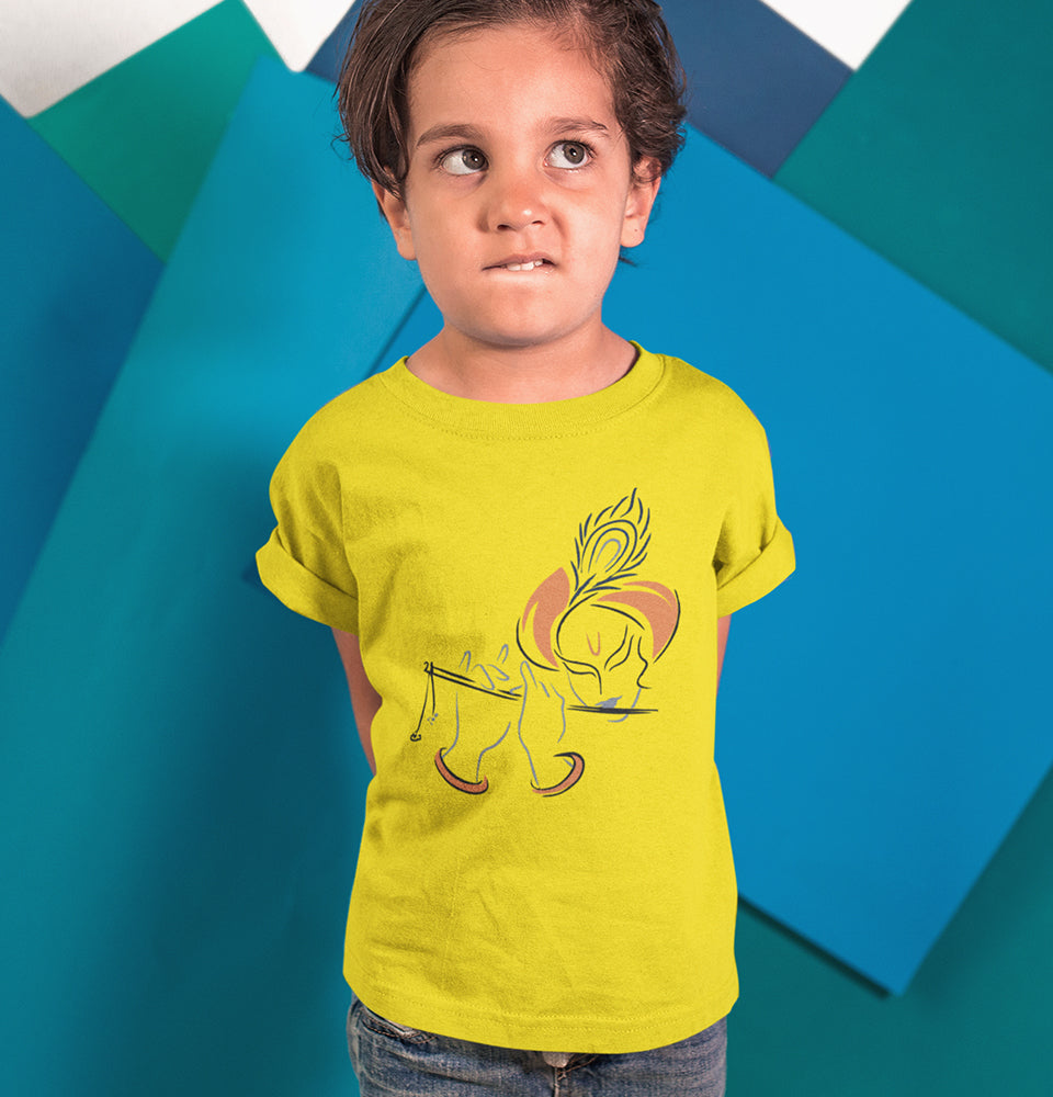 Shree Krishna Half Sleeves T-Shirt for Boy-FunkyTradition