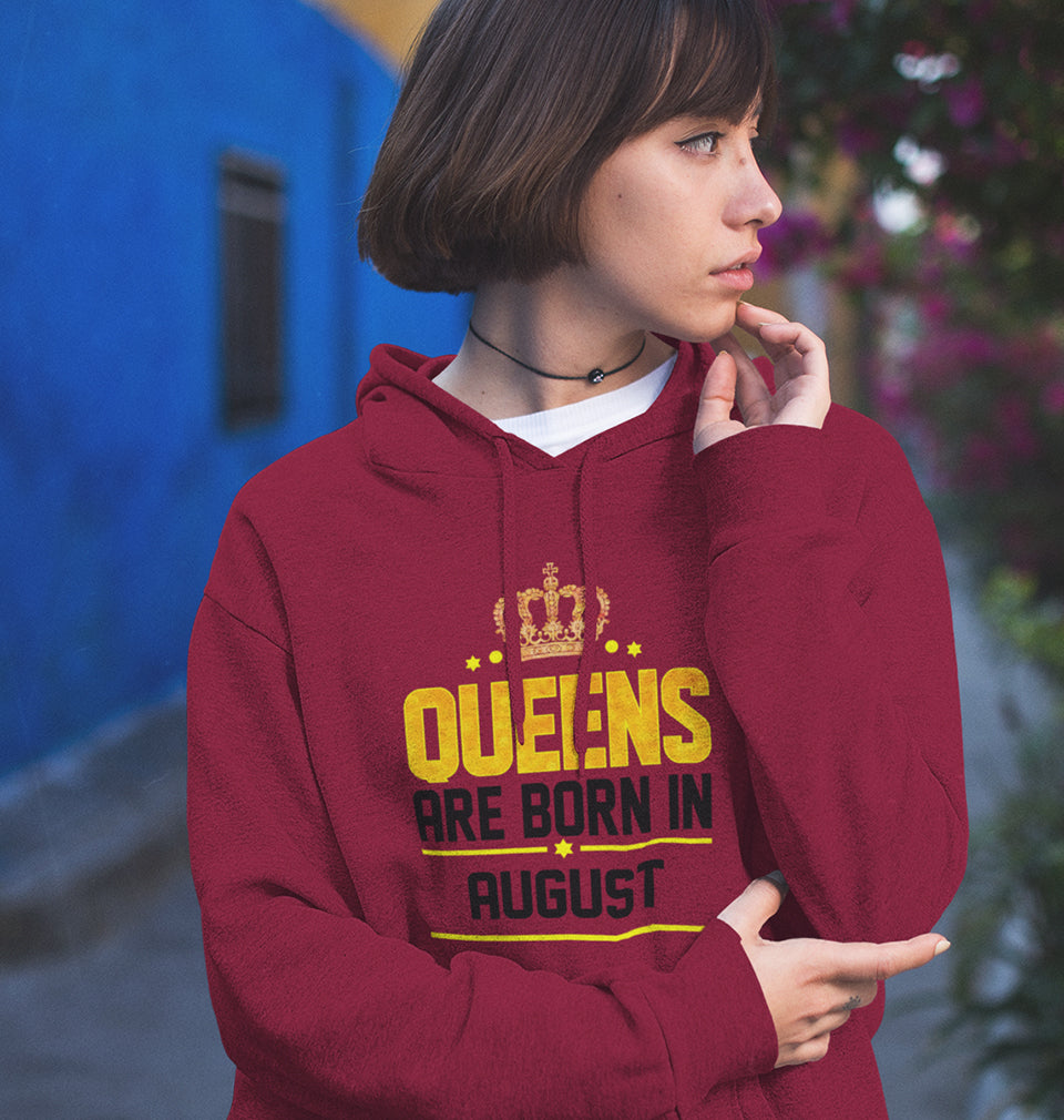 Queens Are  Born In August Hoodies for Women-FunkyTradition