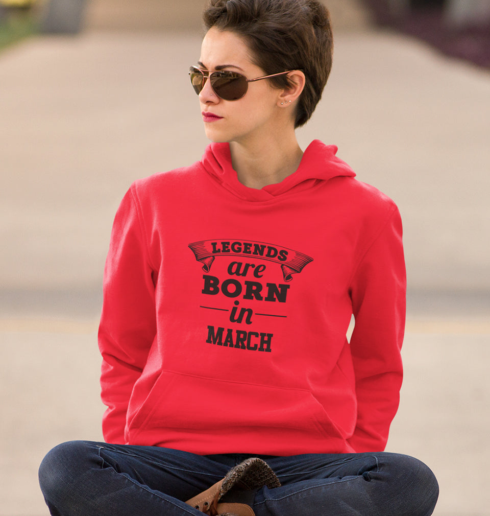 Legends are Born in March Hoodies for Women-FunkyTradition