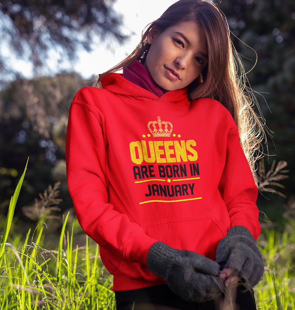 Queens Are Born In January Hoodies for Women-FunkyTradition