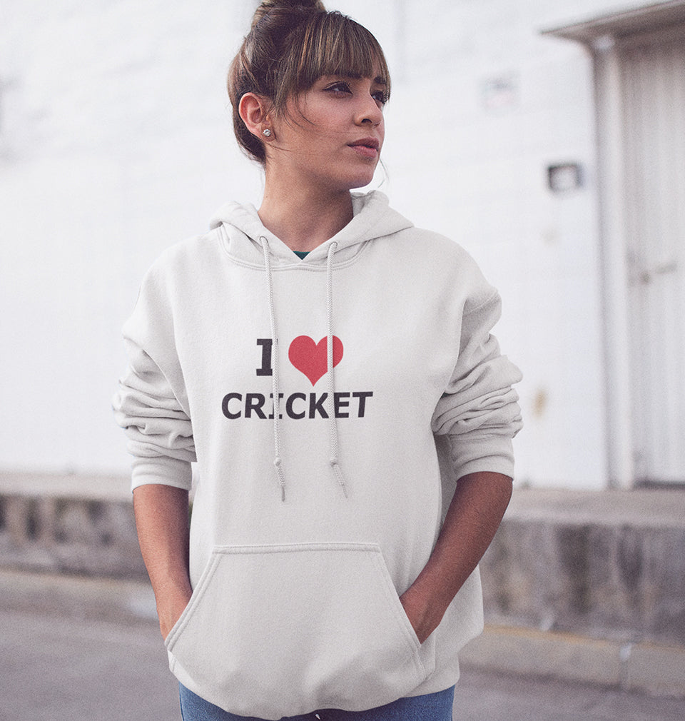 Love Cricket Hoodies for Women-FunkyTradition