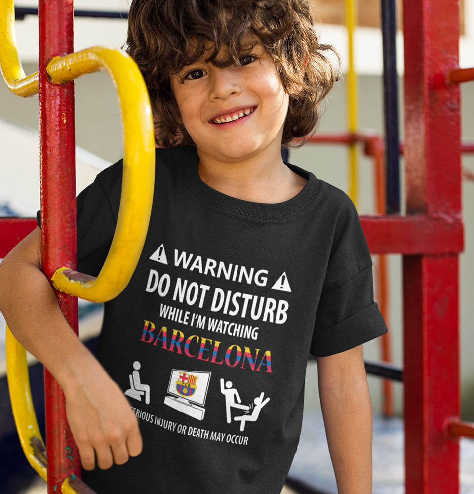 Warning FCB Half Sleeves T-Shirt for Boy-FunkyTradition