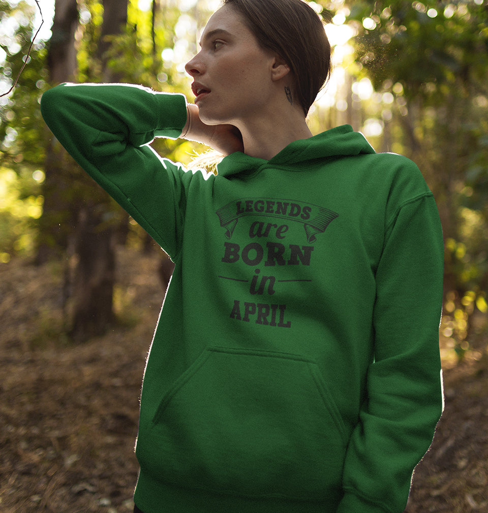 Legends are Born in April Hoodies for Women-FunkyTradition