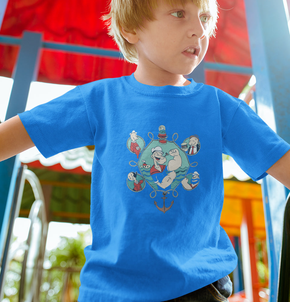 Popeye Half Sleeves T-Shirt for Boy-FunkyTradition
