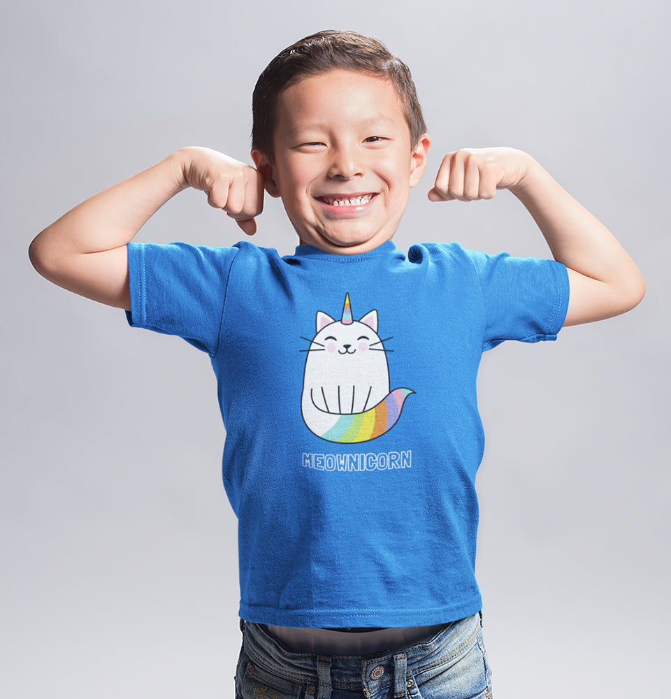 MEOWNICORN Half Sleeves T-Shirt for Boy-FunkyTradition