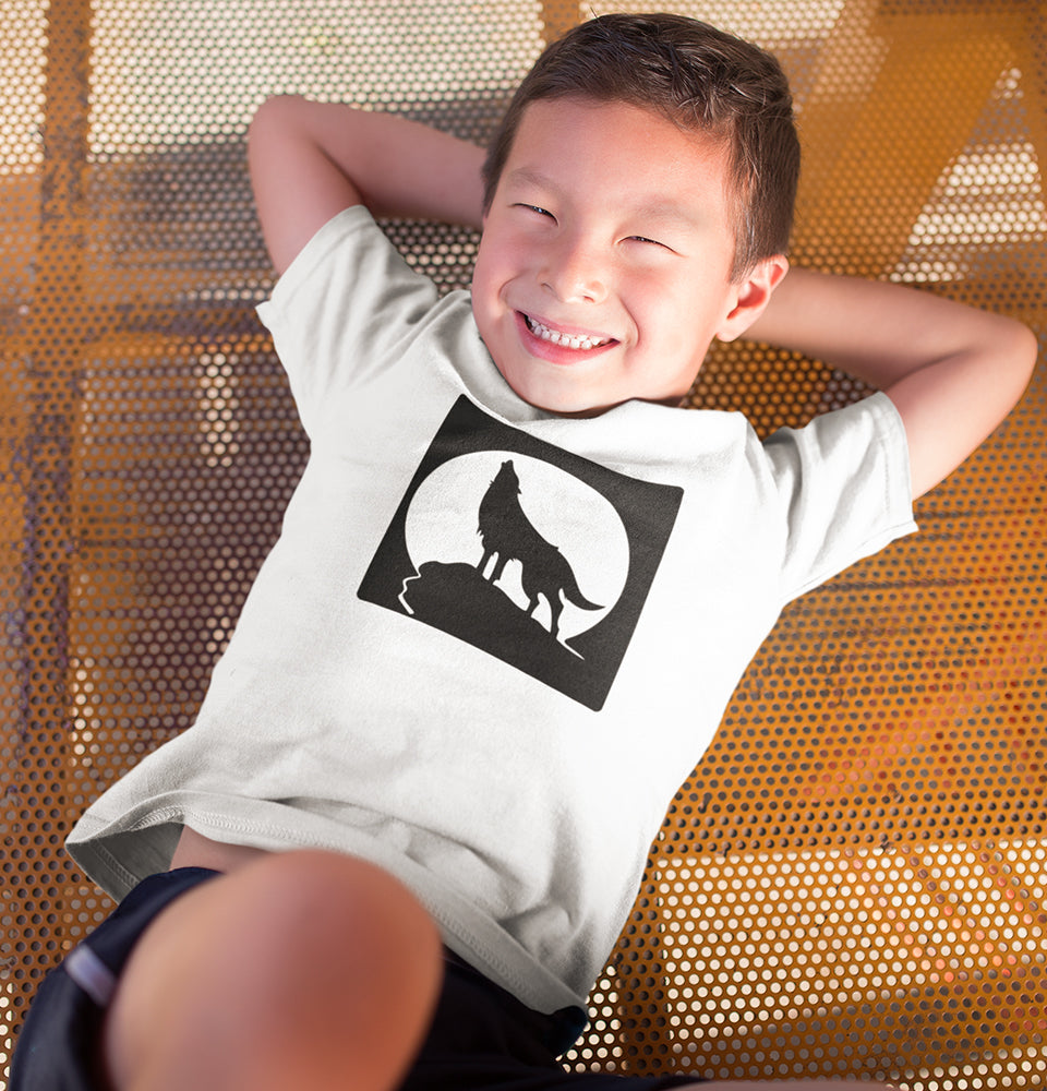 WOLF Half Sleeves T-Shirt for Boy-FunkyTradition