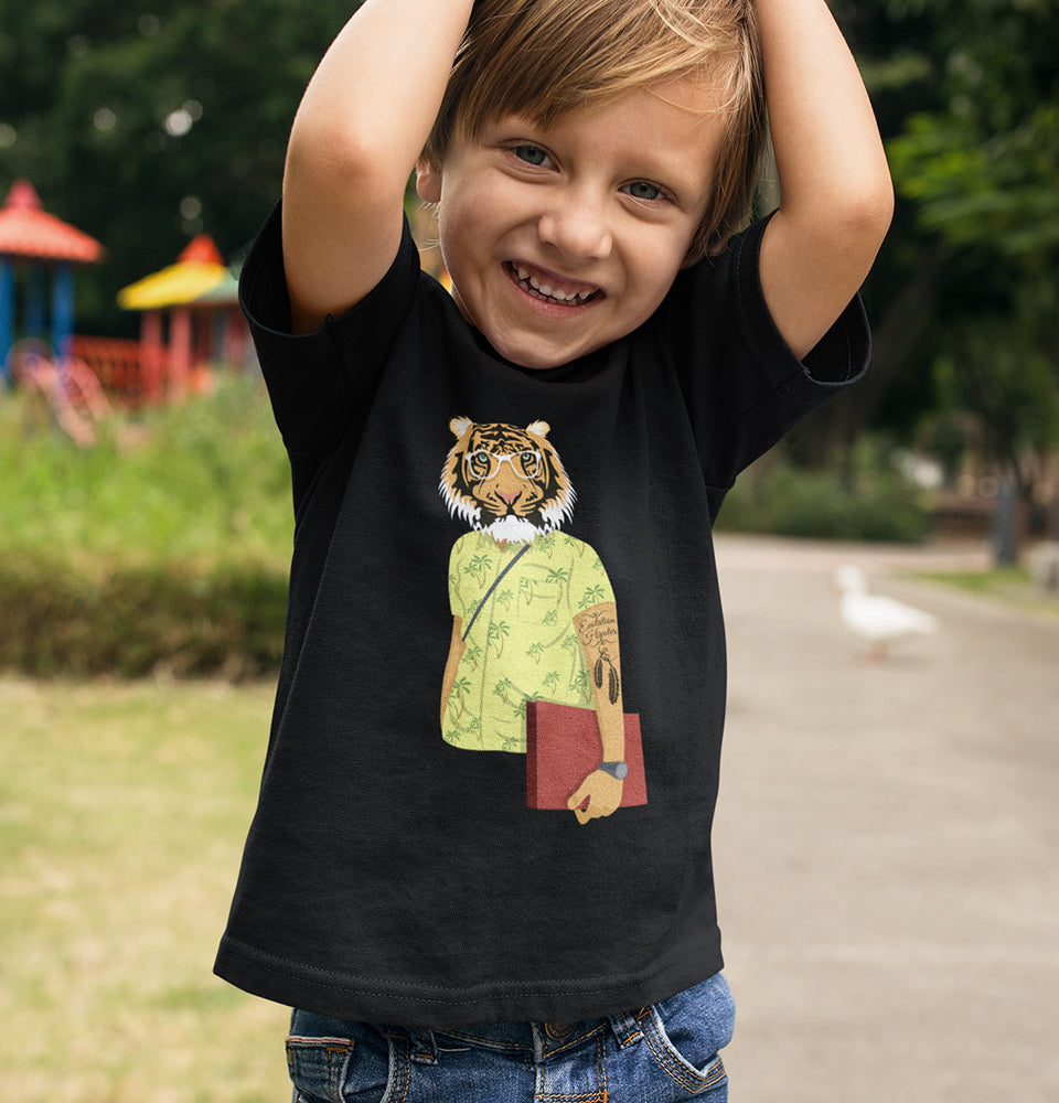 TIGER Half Sleeves T-Shirt for Boy-FunkyTradition