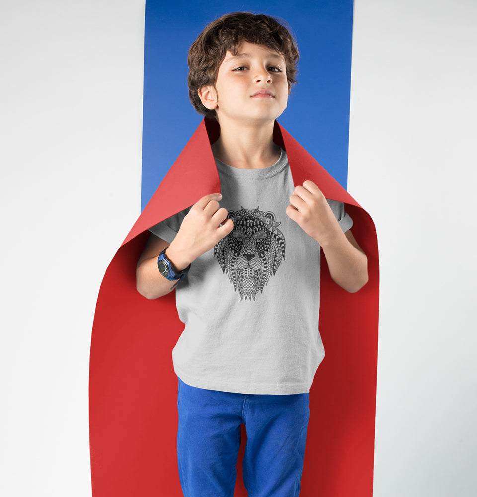 LION Half Sleeves T-Shirt for Boy-FunkyTradition