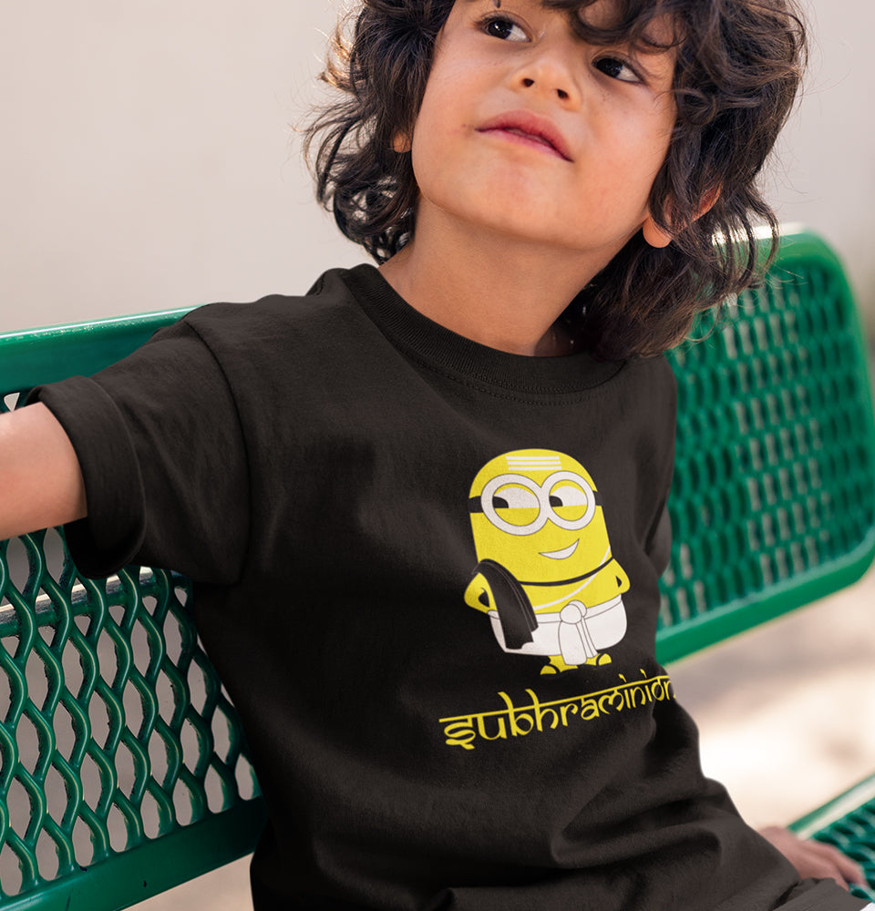 Minion Subhraminion Half Sleeves T-Shirt for Boy-FunkyTradition