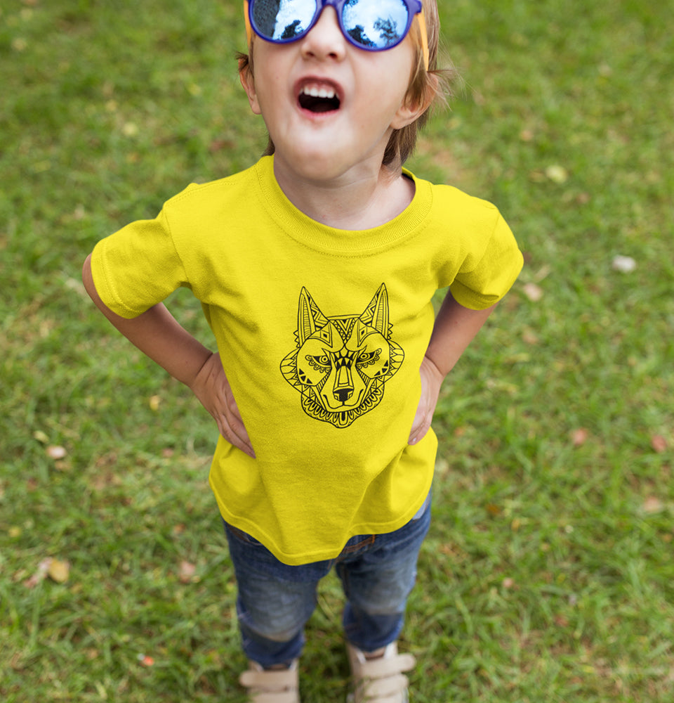 WOLF Half Sleeves T-Shirt for Boy-FunkyTradition