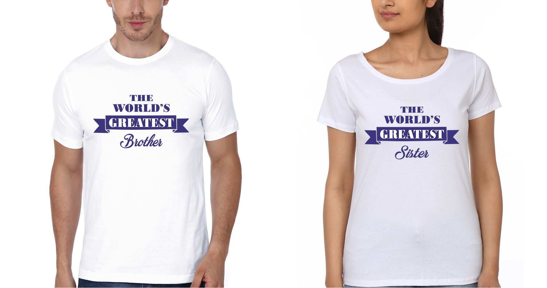 The World's Greatest Brother-Sister Half Sleeves T-Shirts -FunkyTees