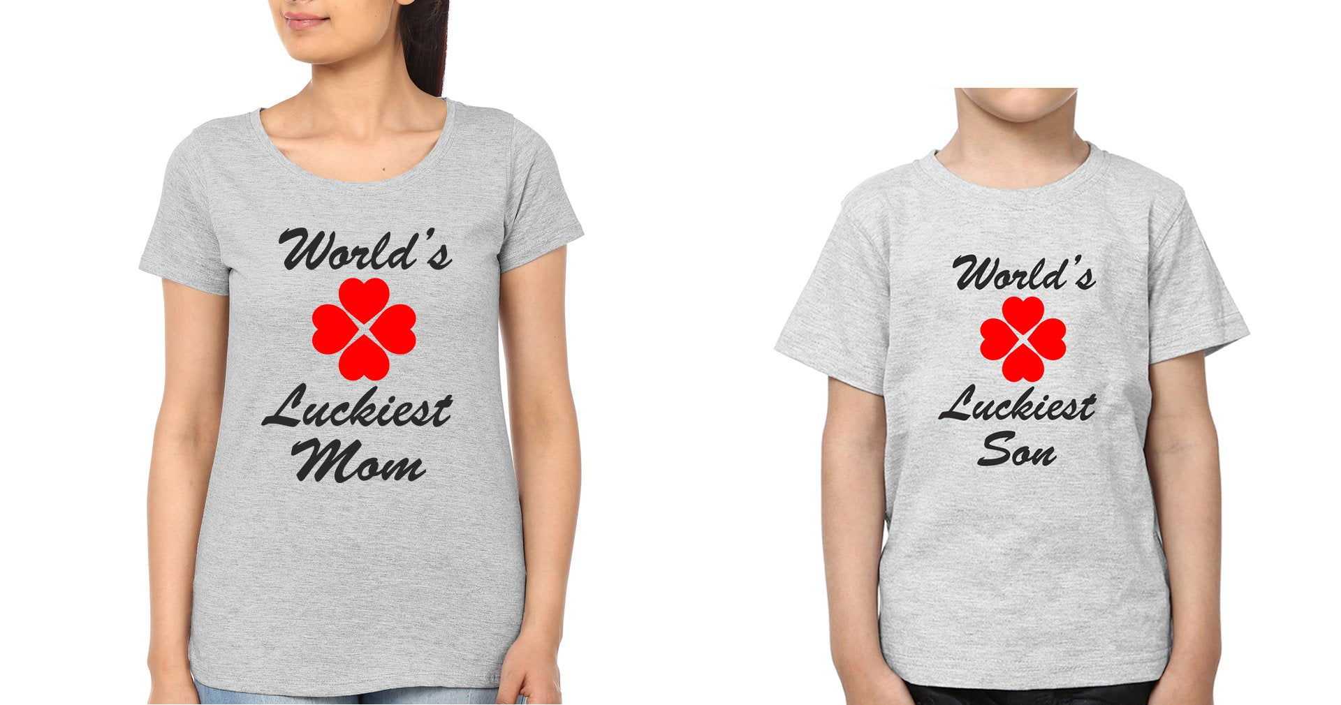 World Luckiest Mom World Luckiest  Son Mother and Son Matching T-Shirt- FunkyTradition