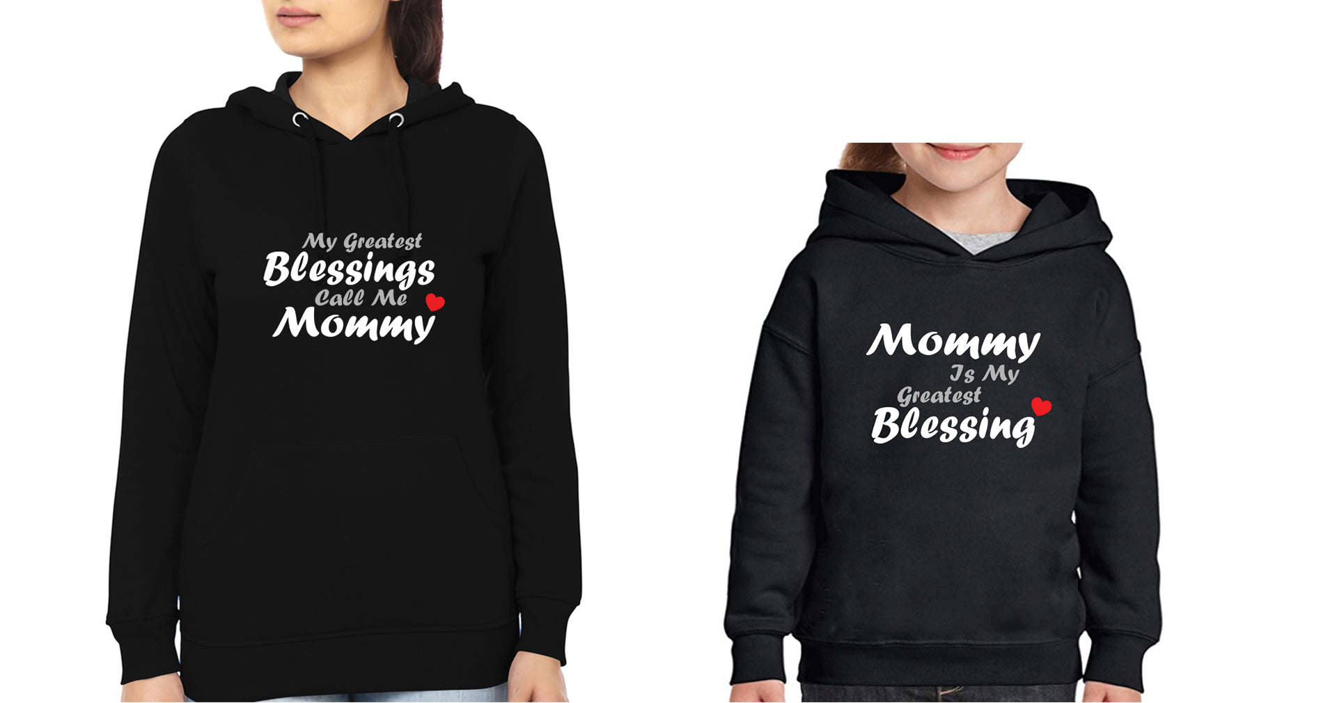 My Greatest Blessings Call Me Mommy Mother and Daughter Matching Hoodies- FunkyTradition
