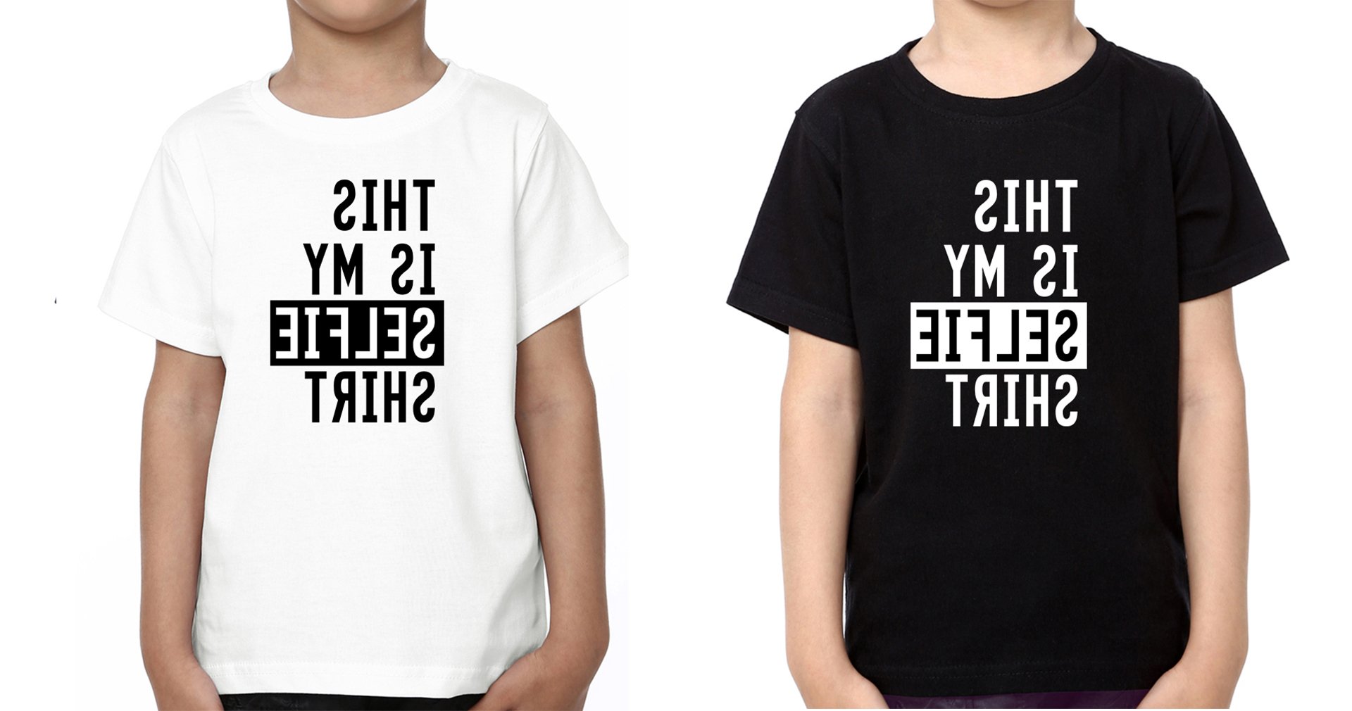 This Is My Selfie shirt Brother-Brother Kids Half Sleeves T-Shirts -FunkyTradition