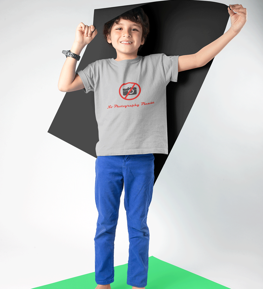 No Photography Please Half Sleeves T-Shirt for Boy-FunkyTradition