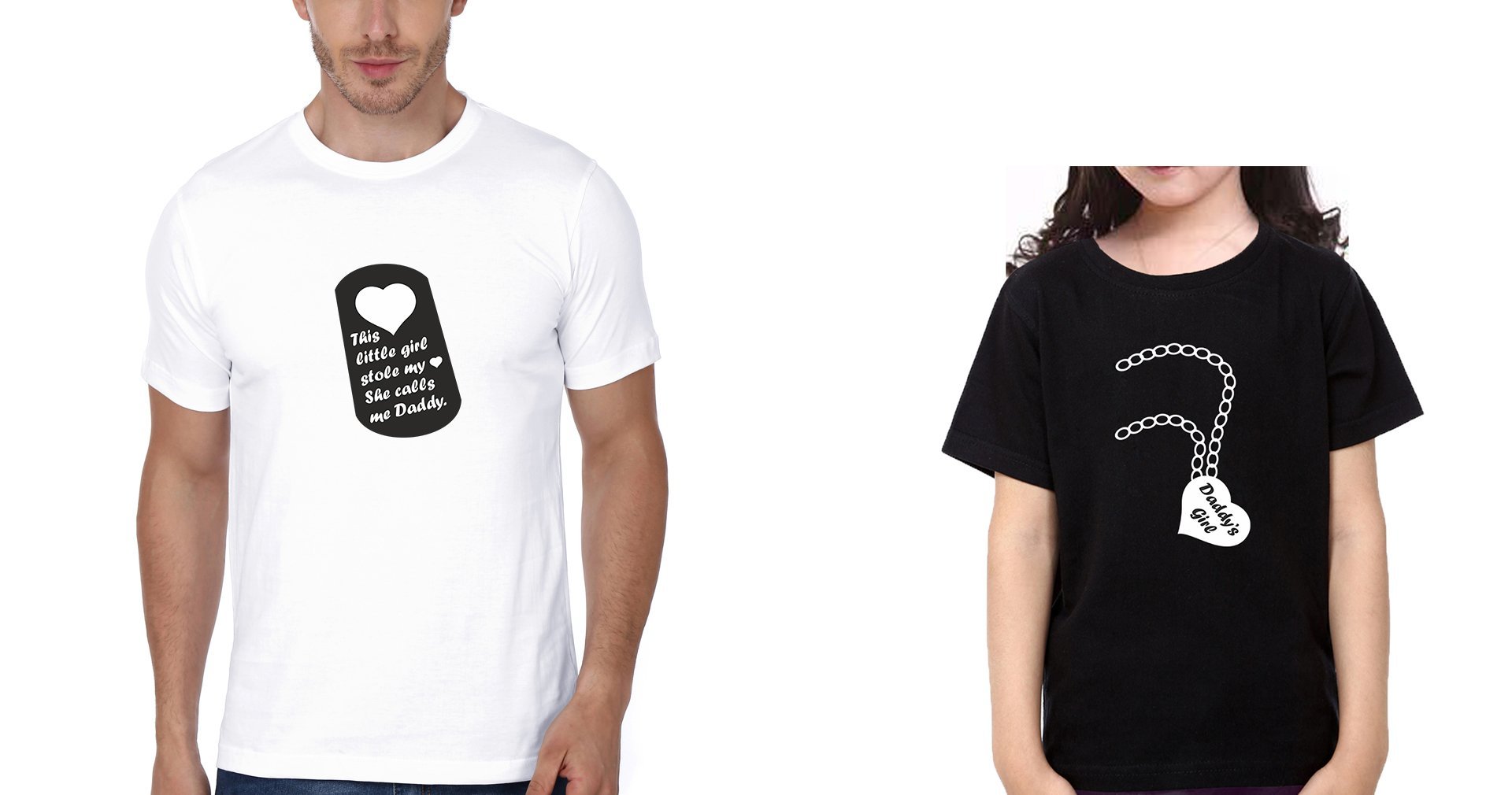 Key Chain, Heart Father and Daughter Matching T-Shirt- FunkyTradition