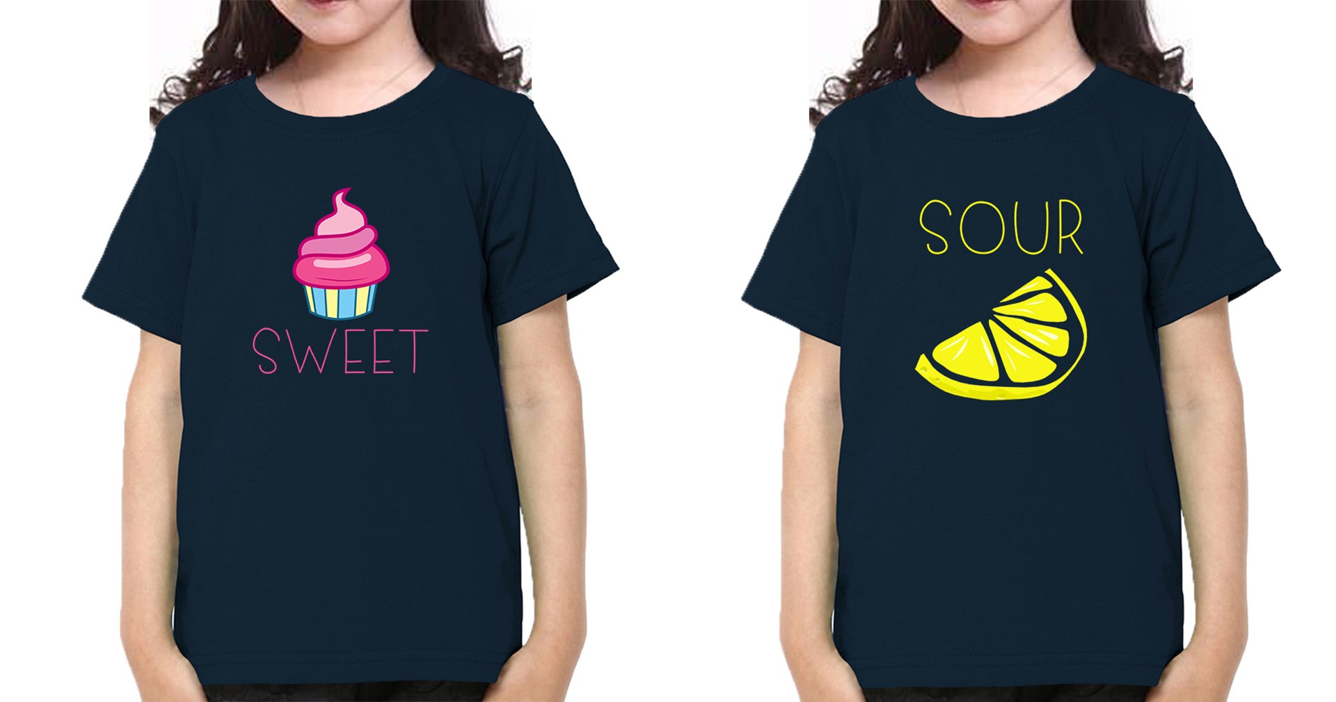 Sweet Sour Sister-Sister Kids Half Sleeves T-Shirts -FunkyTradition