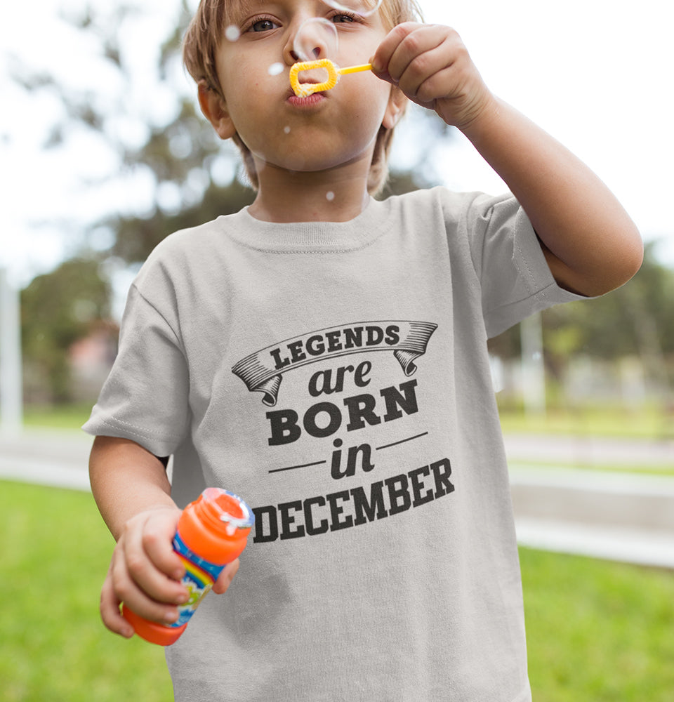 Legends are Born in December Half Sleeves T-Shirt for Boy-FunkyTradition