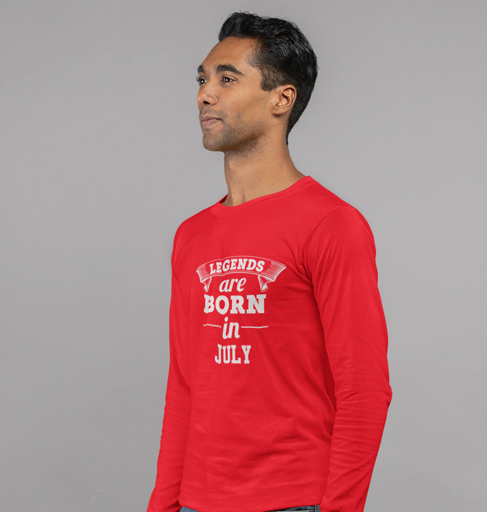 Legends are Born in July Full Sleeves T-Shirt For Men-FunkyTradition