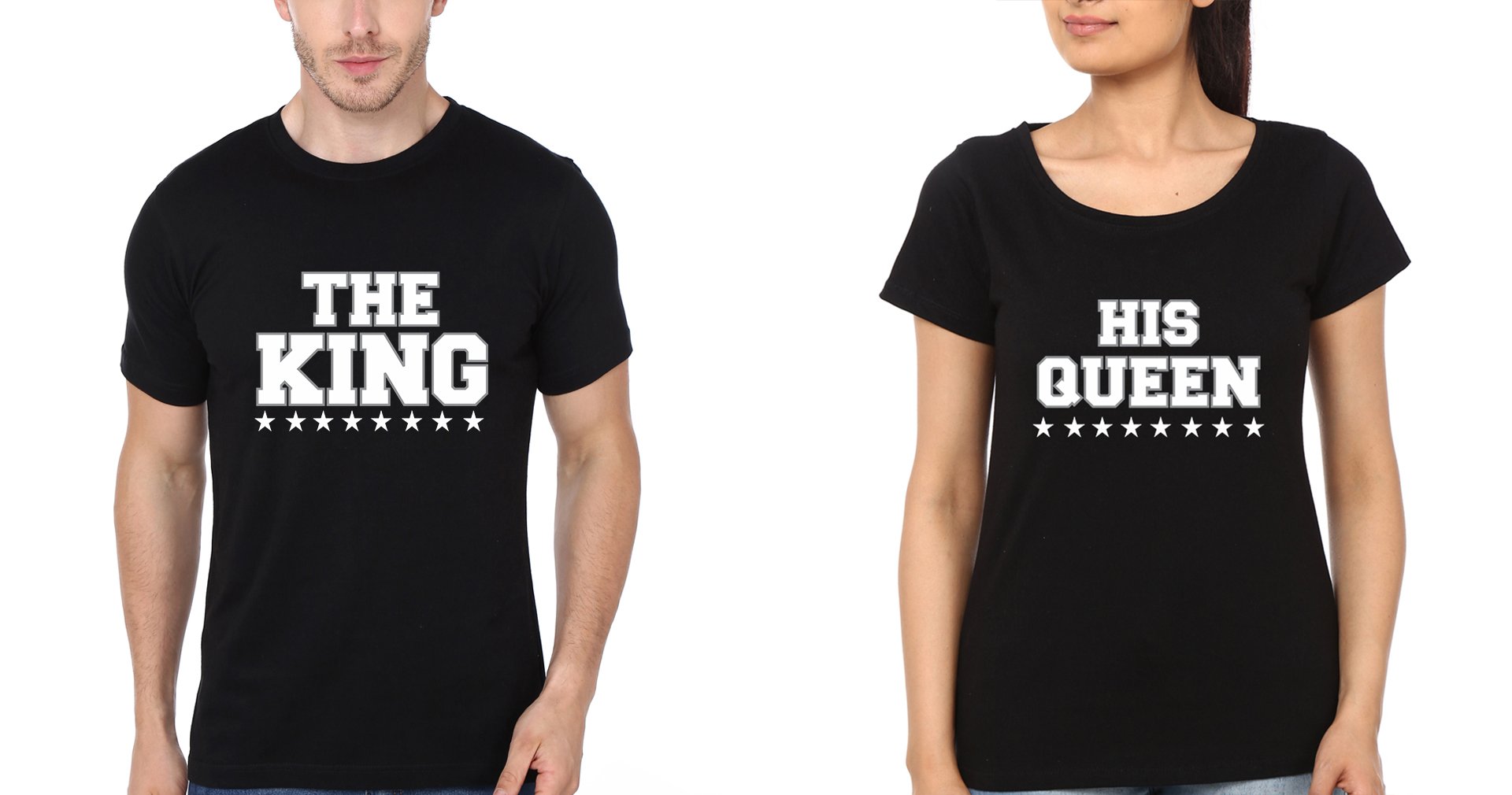 The King His Queen Couple Half Sleeves T-Shirts -FunkyTradition