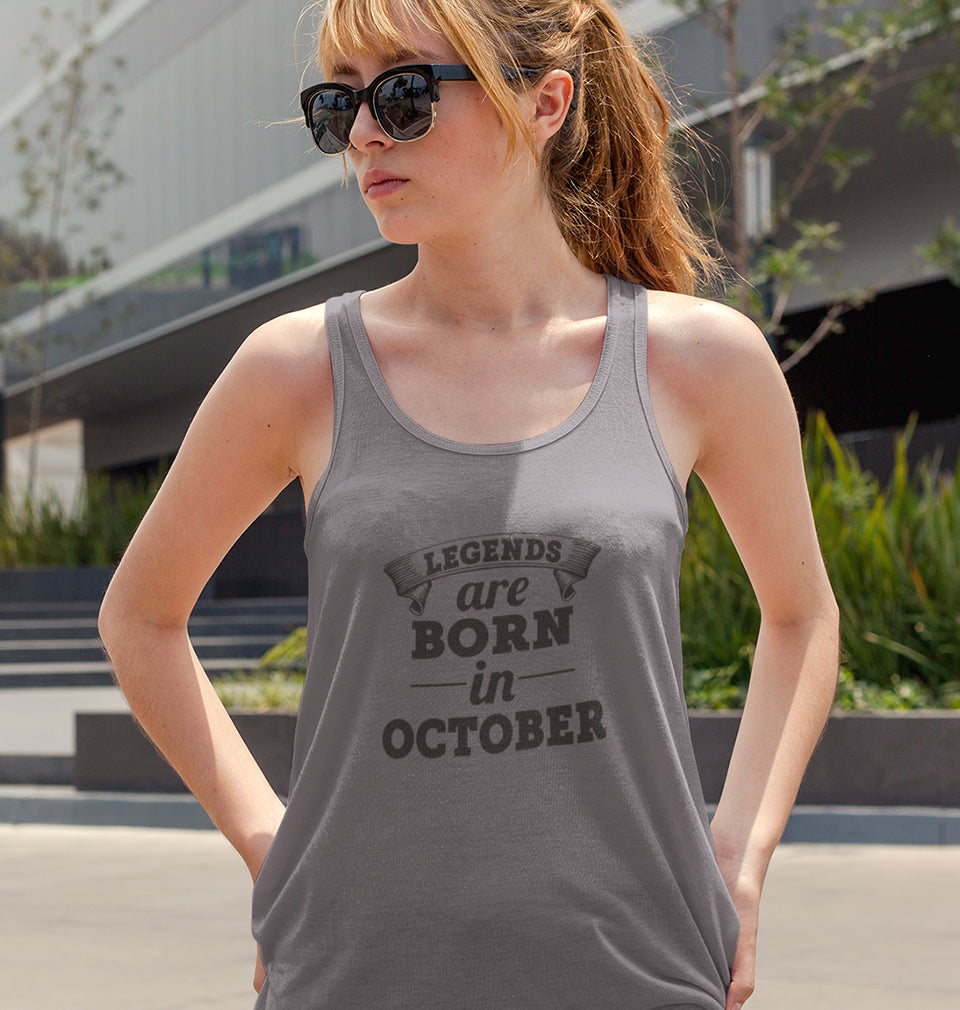 Legends are Born in October Women Tank Top-FunkyTradition