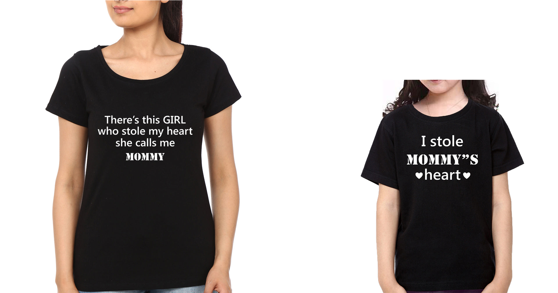 There Is  girl Who Stole My Heart I Stole Mommy's Heart Mother and Daughter Matching T-Shirt- FunkyTradition