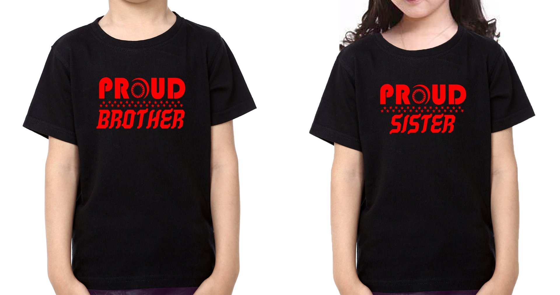 Proud Brother-Sister Kid Half Sleeves T-Shirts -FunkyTradition