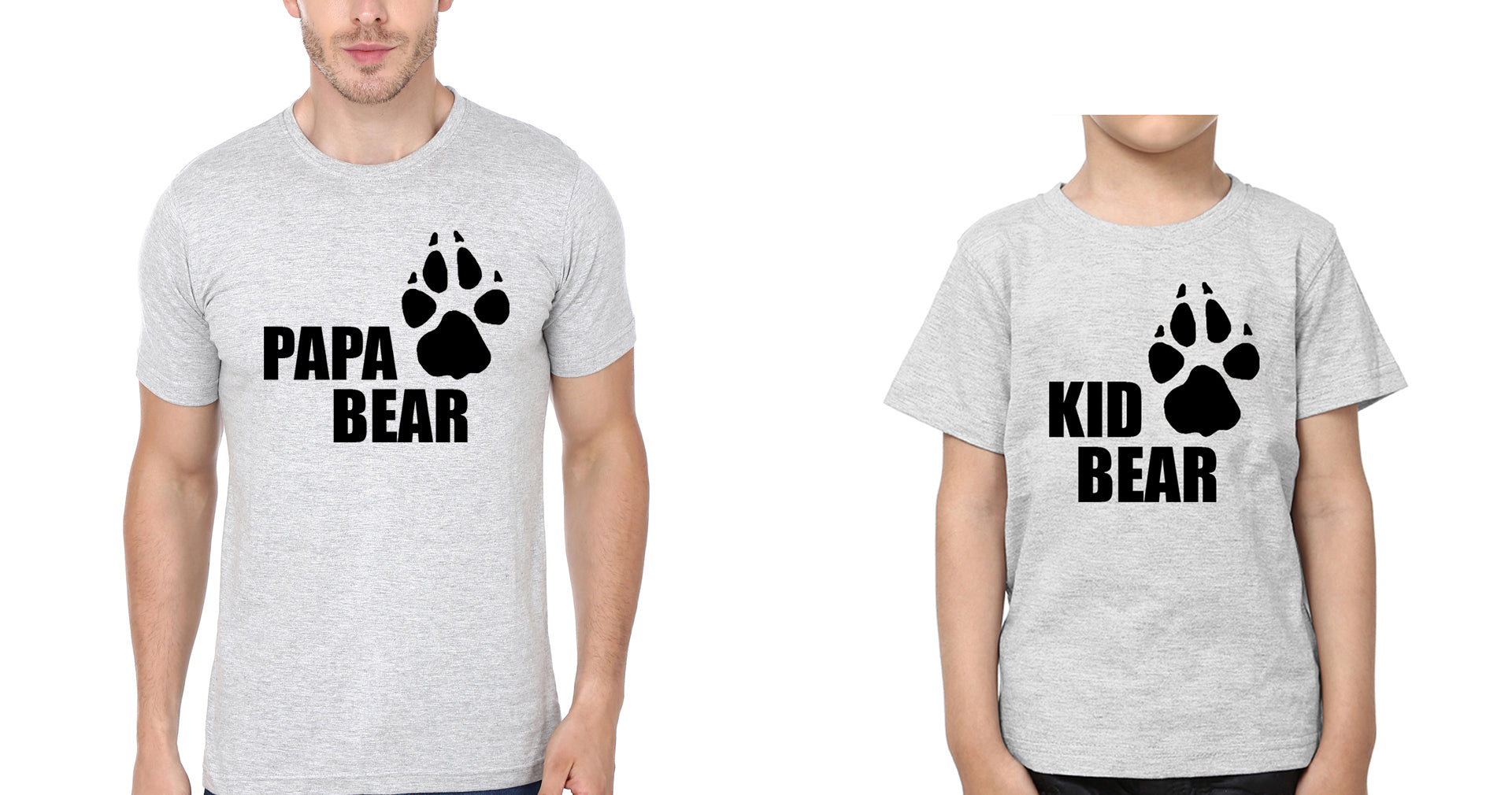 Papa Bear Kid Bear Father and Son Matching T-Shirt- FunkyTradition