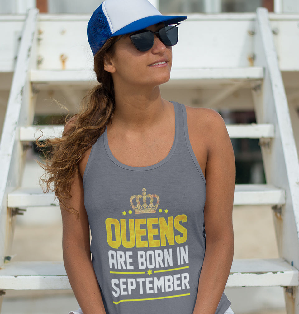 Queens Are Born In September Women Tank Top-FunkyTradition