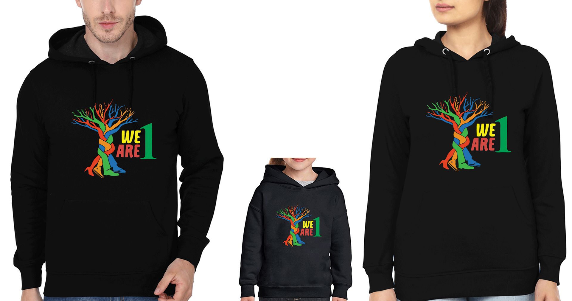 We Are 1 Family Hoodies-FunkyTradition