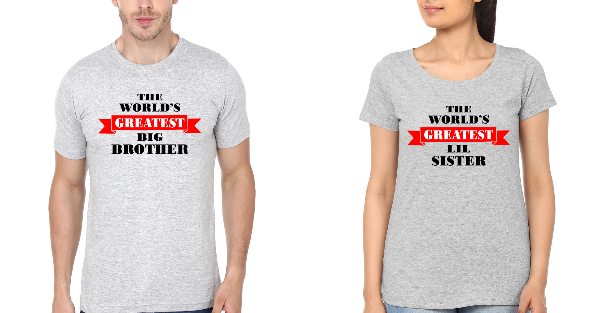The World's Greates Big Brother And Lil Sister Brother and Sister Matching T-Shirts- FunkyTradition