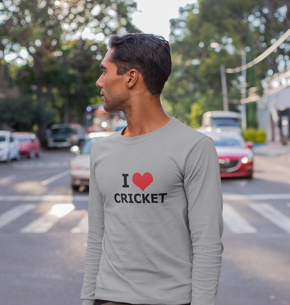 Love Cricket Full Sleeves T-Shirt For Men-FunkyTradition